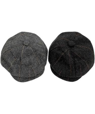 Charmylo Newsboy Cap Grey Tweed Adjustable Baker Boy Hat | Herringbone Cloth Cap | Flat Cap for Men and Women - Buy Online on GoSupps.com