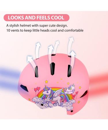Kids Toddler Bike Helmet | Dual-Certified CPSC & ASTM | Unicorn Pink | Ages 3-14 | Boys Girls Men Women | Small 48-54cm - Buy Online on GoSupps.com