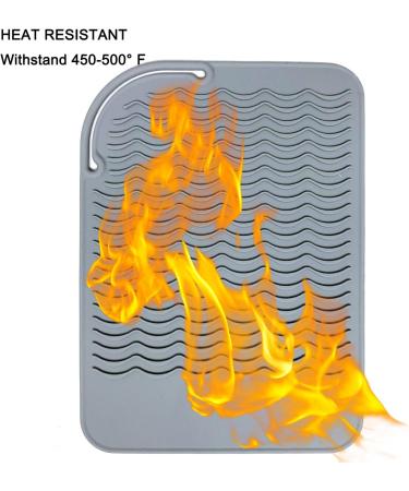Large Gray Heat Resistant Mat for Hot Styling Tools - Curling Irons, Hair Straighteners, Flat Irons | Non-Slip Silicone Surface - Buy Online on GoSupps.com