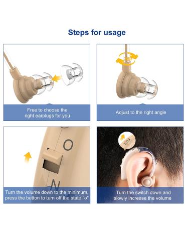 Rechargeable Noise Cancelling Hearing Aid for Seniors - Digital Amplifier for Hearing Loss - Invisible Brown (1pc) - Buy Online on GoSupps.com