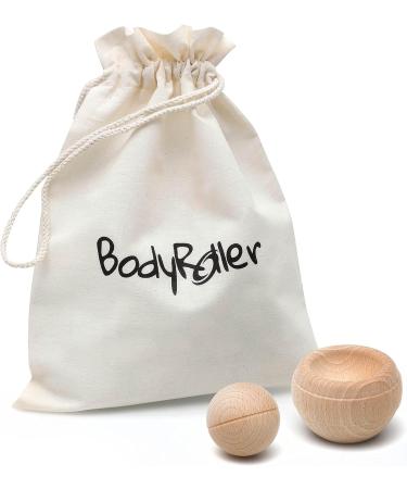 Kernpower BodyRoller - Natural Red Beech Wood Massage Roller | Eco-Friendly Massage Tool in Jute Bag - Buy Online on GoSupps.com