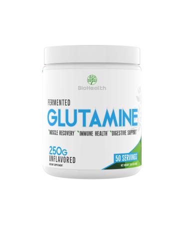 BioHealth Nutrition L-Glutamine | 250g Unflavored Glutamine | 50 Servings | Vegan | Non-GMO | Muscle Recovery | Gut Health | Immune System Support
