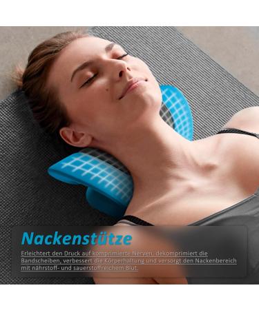 Anzorhal Neck Massage Device - Blue Neck & Shoulder Pillow for Cervical Pain Relief - Buy Online on GoSupps.com