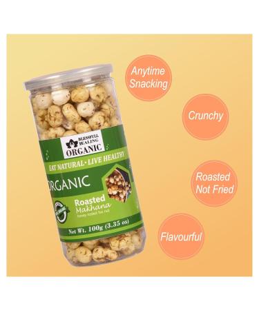 Buy Blessfull Healing Organic Honey Roasted Makhana - 100g | Healthy Snack for International Shipping - Buy Online on GoSupps.com