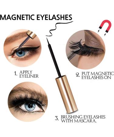Magnetic Eyelashes Kit Waterproof Magnetic Eyeliner Reusable Magnetic Eyelashes with Eyeliner False Eyelashes with Tubes of Eyeliner & Tweezers (Black Style 01 (3 Pairs)) - Buy Online on GoSupps.com