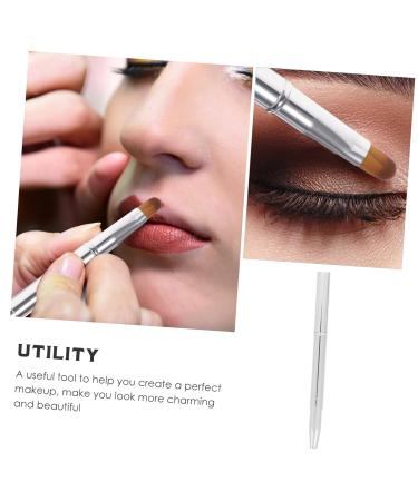 Double Ended Lipstick Brush - Portable Multifunctional Lip Cosmetic Applicator & Eyeshadow Brush | Beauty Makeup Accessory | Silver - Buy Online on GoSupps.com