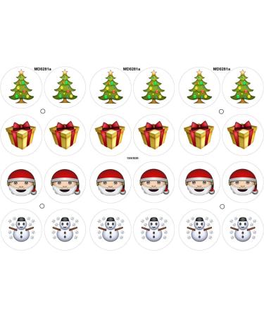 24 Fabulous Pre-Cut Edible Wafer Cake Toppers: Christmas Emojis - Buy Online on GoSupps.com