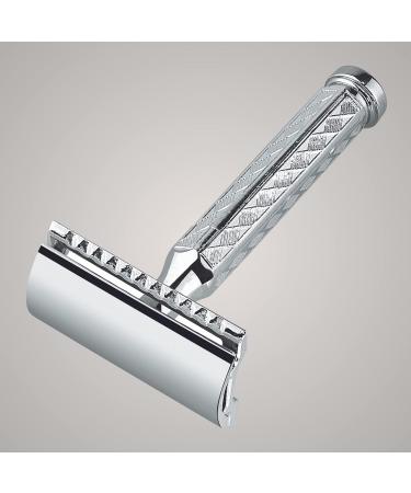 Merkur 42C Classic Razor | Hexagonal Handle | Gloss Chrome | Three-Part Closed Comb | Ideal for Wet Shaving | Made in Germany - Buy Online on GoSupps.com