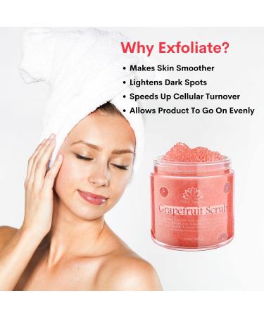 Organic Grapefruit Salt Scrub - Smooth Skin Exfoliator with Shea Butter & Vitamin E | 10 oz - Buy Online on GoSupps.com