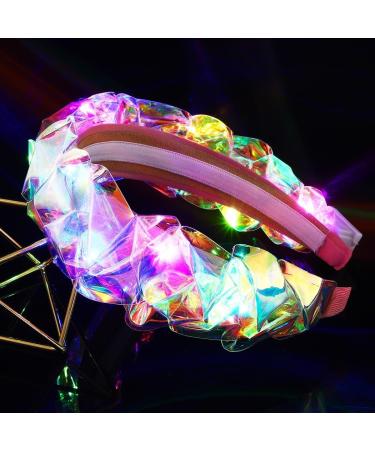 Yean Light Up Headband Flashing Hair Band LED Braided Hair Hoops Luminous Hair Accessories for Christmas Halloween Lighted Party (Braided) - Buy Online on GoSupps.com