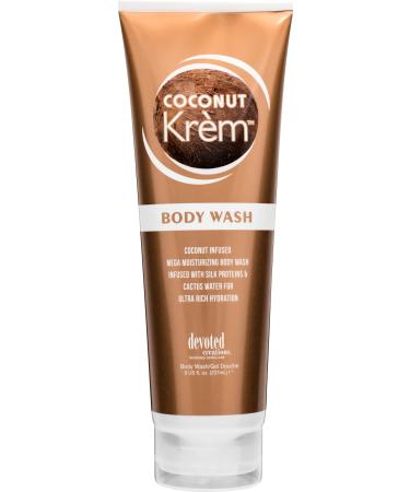 Devoted Creations Coconut Krem Body Wash   Coconut Infused Mega Moisturizing Body Wash with Silk Proteins and Cactus Water for Ultra Rich Hydration   8 oz.