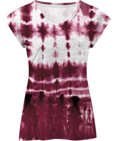 Short Sleeve T Shirts Clothing Woman T-Shirt Casual Black Clothing Top Women's Floral Pattern for Women Crop Tops Shirt Shirts Top Women's Summer Tank Top 4-wine L - Buy Online on GoSupps.com