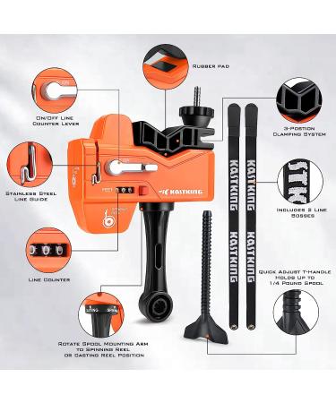 KastKing Improved Kalibrate Line Spooler with Line Counter - Portable Spooling Tool for Spinning and Casting Reels - Great Fishing Gifts 2.0 - Buy Online on GoSupps.com