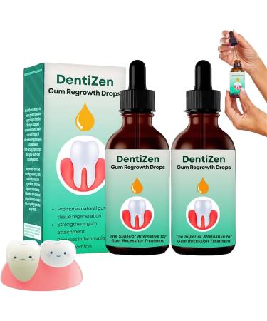 Dentizen Gum Regrowth Drops Natural Gum Restore Plus Liquid Drops Mouthwash (2pcs)