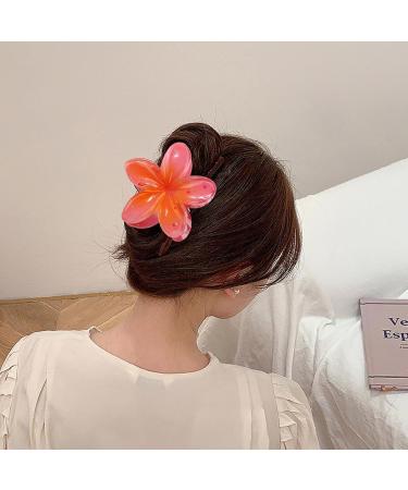 Hawaiian Flower Hair Clip Flower Claw Plumeria Hair Clip | Colorful Flower Hair Clips for Girls Ladies to Claw Thick Hair & Thin Hair Swan-ca Red - Buy Online on GoSupps.com