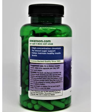 Swanson Chromium Picolinate 200mcg - Metabolism & Weight Management Support - Healthy Blood Sugar Levels - 200 Capsules - Buy Online on GoSupps.com