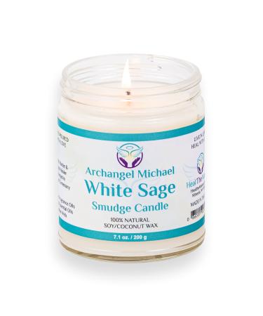 White Sage Candles for Cleansing House Chakra Healing | Energy Cleansing Smudge Candle | Natural Aromatherapy Candle | Sage for Cleansing House Negative Energy (7 oz) (White Sage)