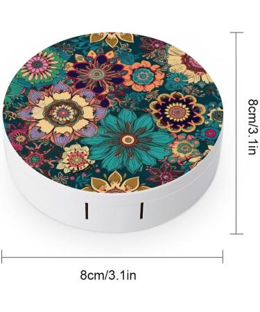 Bohemian Flower Contact Lens Case | Portable Travel Storage Box for Lenses - Buy Online on GoSupps.com