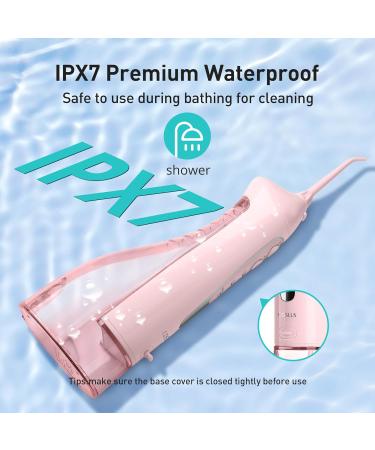 COSLUS Water Teeth Flosser: 300ML Electric Water Tooth Floss Cordless Jet Flossers for Teeth Cleaning IPX7 Waterproof Rechargeable Portable Travel Floss Light-Pink Absolute Cherry Pink - Buy Online on GoSupps.com