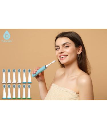 Pursonic Whitening USB Rechargeable Sonic Toothbrush - 12 Brush Heads 38 000 Strokes/Min 3 Modes 2 Min Timer - Mint Green - Buy Online on GoSupps.com