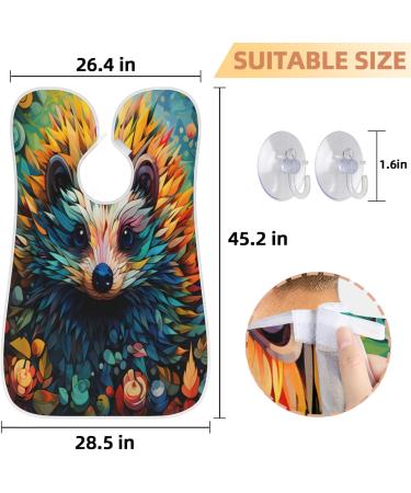 Colorful Hedgehog Beard Bib Apron | Beard Hair Catcher for Men | Perfect Father's Day & Christmas Gift for Dad & Husband - Buy Online on GoSupps.com