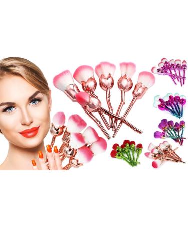 6 Pieces Rose Flower Shaped Professional Cosmetic Make Up Brushes  - Buy Online on GoSupps.com