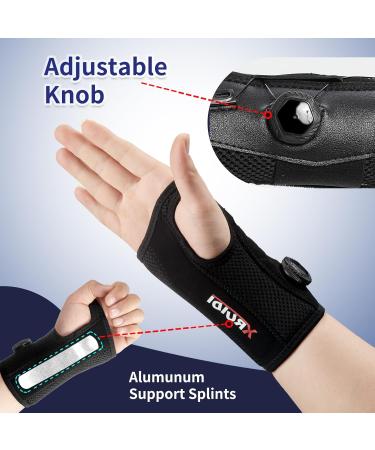 Wrist Brace for Carpal Tunnel - Adjustable Night Support Splint for Men & Women | Relieve Tendinitis Arthritis & Pain (Left Hand - Black - Buy Online on GoSupps.com