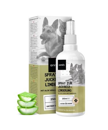 Animigo anti -itching spray - 250ml fur care - for dogs & cats - with aloe vera & tea tree oil - wound spray on itchy skin allergies hot spots & parasites - braceable with natural ingredients - Buy Online on GoSupps.com