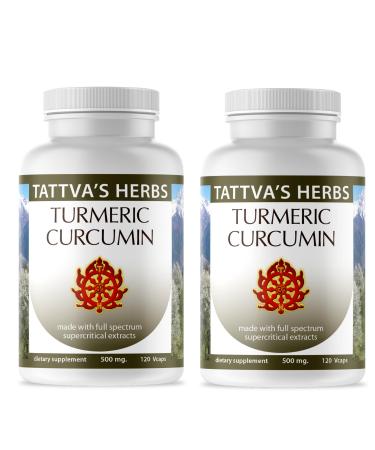 Tattva's Herbs Turmeric Curcumin with Black Pepper Supplement Turmeric Capsules Antioxidant Support 2 Pack 240 Count from 120 Count (Pack of 2)