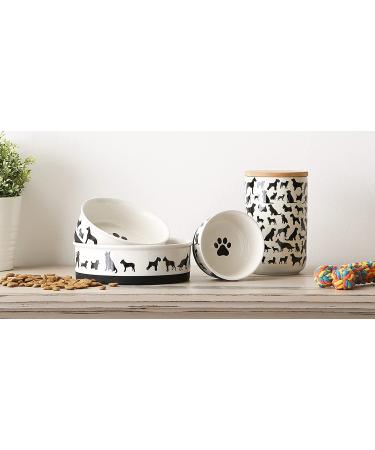 Bone Dry Ceramic Pet Silhouette Treat Canister 4x6.5 Black/White - Dog Show - Buy Online on GoSupps.com