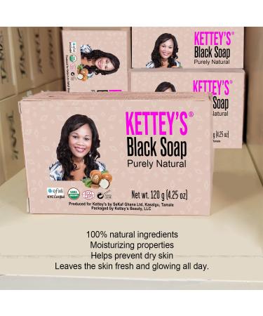 KETTEY S Black Soap - Natural Organic Skincare for All Skin Types | International Shipping Available - Buy Online on GoSupps.com