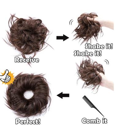 Hairro Fluffy Tousled Updo Messy Bun Hairpiece for Women - Synthetic Wavy Chignon Hair Piece Scrunchie - Easy Instant Ponytail Up-do Extension - 45g - Buy Online on GoSupps.com