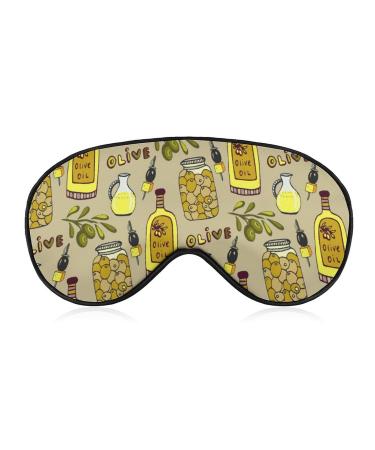 Bright Olives Seamless Sleep Mask Eye Cover for Sleeping Blindfold with Adjustable Strap Blocks Light Night Travel Nap for Men Women