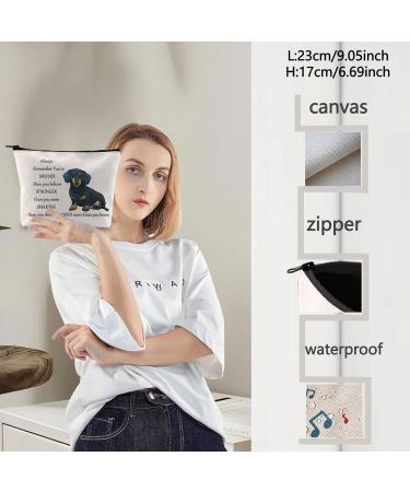 Cosmetic Bag with Dachshund Motif - Perfect Gift for Dachshund Lovers | Zippered Make-Up Bag for Dog Owners - Buy Online on GoSupps.com