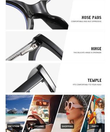 SERONI TR90 Cat Eye Blue Light Blocking Glasses for Men & Women - UV Protection Khaki Frame 56mm - Buy Online on GoSupps.com