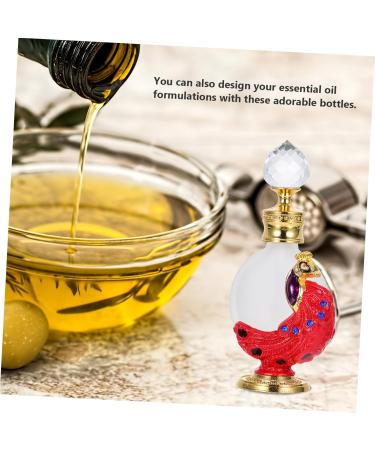 VINTORKY 1pc Peacock Essential Oil Bottle Liquid Bottle Perfume Bottle Dropper Bottle Liquid Dispenser Glass Empty Holder Liquid Holder 3.1x10.5cm Red - Buy Online on GoSupps.com