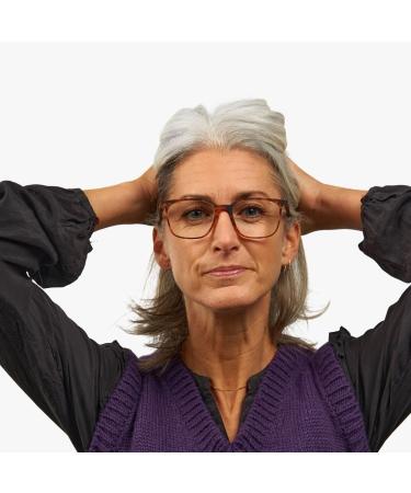 Fyn Blue Light Filter Glasses | High-Quality Rubber | Square Frame | Luxreaders | Scandinavian Design | Dark Tortoise | 2.0 Diopters | International Shipping - Buy Online on GoSupps.com