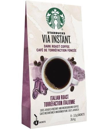 Starbucks Via Instant Italian Roast Dark Roast Coffee 8 Count Italian Roast Italian Roast 3.3 g (Pack of 8) - Buy Online on GoSupps.com