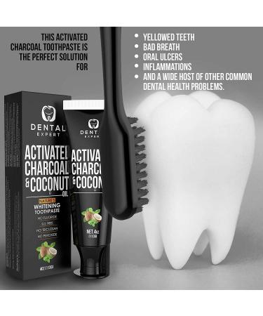 Activated Charcoal Teeth Whitening Toothpaste - Mint Flavor - Removes Coffee Stains - Herbal Decay Treatment - Buy Online on GoSupps.com