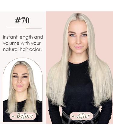 Buy Tess Tape Extensions Real Hair Platinum Blond #70 - 10 Piece 12 (30cm) Remy Human Hair Tape-In Extensions - Smooth & Lightweight 20g - Buy Online on GoSupps.com