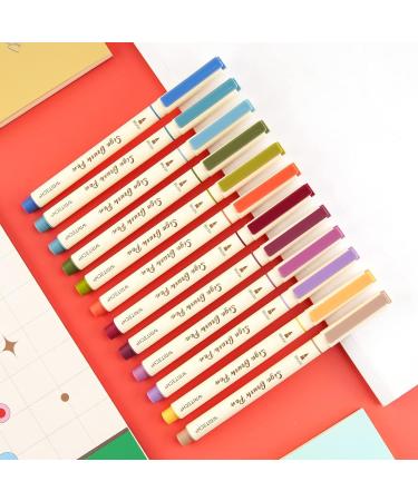 WRITECH Arts Sign Brush Pen Brush Tip Marker Felt Tip Water Based Ink Color Pens 12 Assorted Vintage Colors Great for Lettering Journaling Calligraphy (Vintage) - Buy Online on GoSupps.com