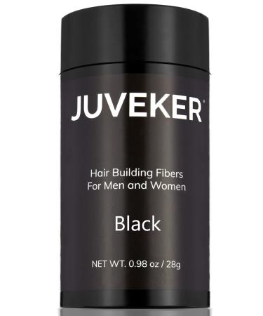 Hair Building Fibers Instantly Conceal Thinning Hair and Bald Spots for Men & Women (Large 28 Grams Bottle) - Undetectable, Washes Away, For All Hair Types, No Animal Byproducts (Black)