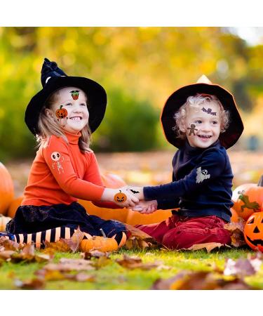 Glow in the Dark Halloween Temporary Tattoos for Kids - 190 pcs Trick or Treat Gift with Ghost, Monster, & Pumpkin Designs - 12cm x 7cm - Buy Online on GoSupps.com