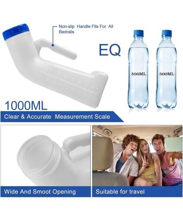 Men's Urinal 1pk - Upgraded 32oz Portable Urine Bottle with Leak Proof Lid for Travel and Bedridden - Pee Collection and Storage Solution (1) - Buy Online on GoSupps.com
