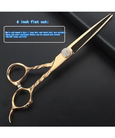 Hair Cutting Scissors Kit 6 Inch Hair Scissors Gold Plated Rhinestones Rose Gold Thinning Tooth Scissors Hair Stylist Special 440 Scissors Set - Buy Online on GoSupps.com