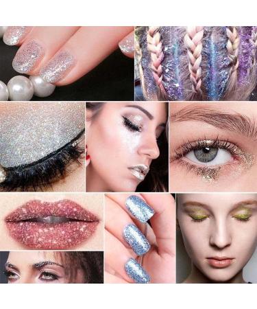 Kuqqi 45 Colors Glitter Eyeshadow and Nail Art Powder Set - Shimmer Dust for Body Makeup - Buy Online on GoSupps.com
