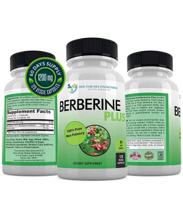 Berberine Plus 1200mg Per Serving - 120 Veggie Capsules Royal Jelly, Supports Healthy Immune System, Improves Cardiovascular Heart & Gastrointestinal Wellness 120 Count (Pack of 1)