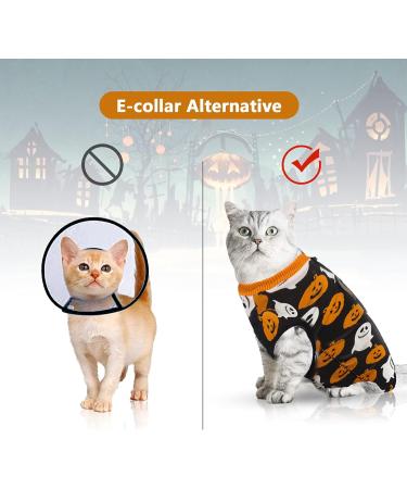 Hipet Cat Surgical Recovery Suit - Anti-Licking Onesie for Abdominal Wounds | Replacement E-Collar for Cats (M Black) - Buy Online on GoSupps.com