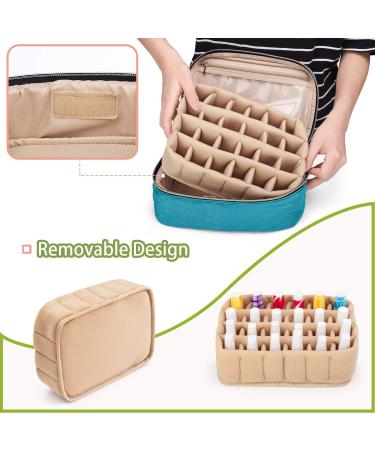 YARWO Teal Nail Polish Carrying Bag - Holds 24 Bottles (15ml/0.5 fl.oz) - Travel Storage Organizer for Manicure Accessories - Buy Online on GoSupps.com