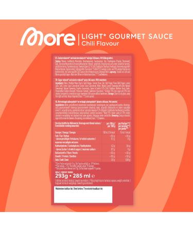 MORE Light Gourmet Sauce - 4 x 285ml Chili | Low-Calorie No Added Sugar No Unnecessary Fat - Buy Online on GoSupps.com